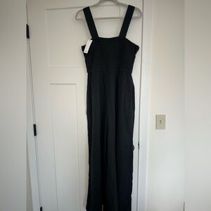 Quince 100% Organic Cotton Gauze Smocked Wide Leg Jumpsuit